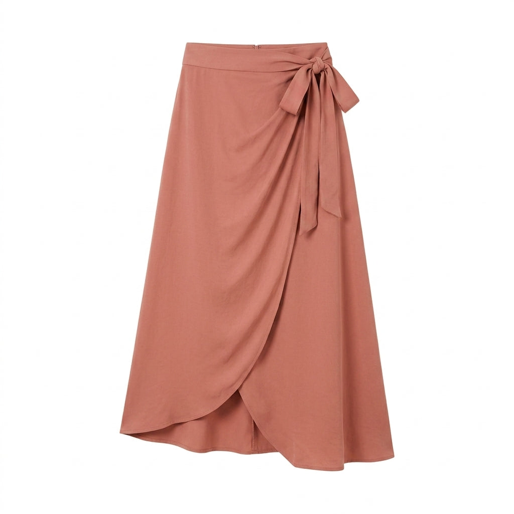 Cotyviux™ Women’s Asymmetrical Wrap Midi Skirt – High-Waisted Summer Skirt, Elegant Workwear & Vacation Bottom