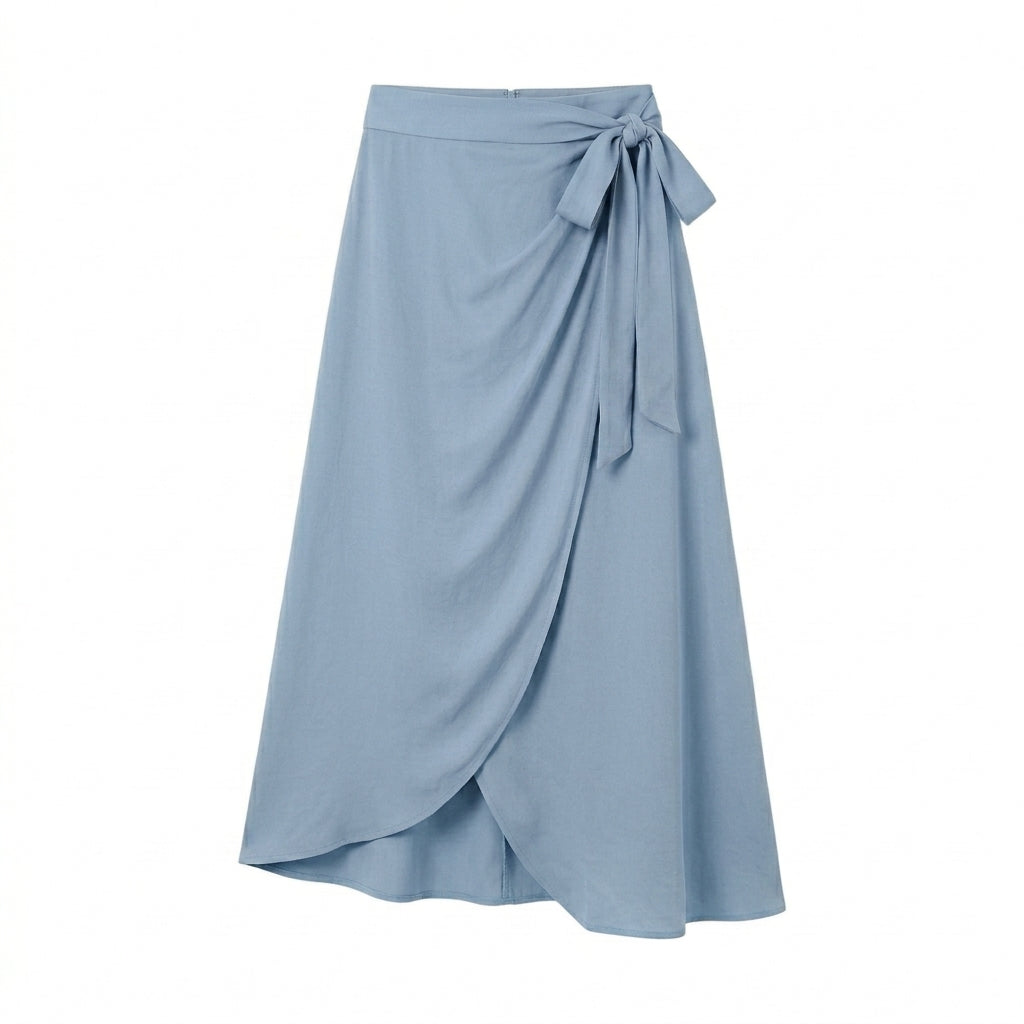 Cotyviux™ Women’s Asymmetrical Wrap Midi Skirt – High-Waisted Summer Skirt, Elegant Workwear & Vacation Bottom