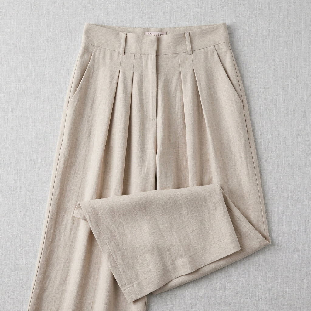 Cotyviux™ Women’s Pleated Wide-Leg Pants – High-Waisted Summer Trousers, Lightweight Office Pants & Dressy Casual Slacks