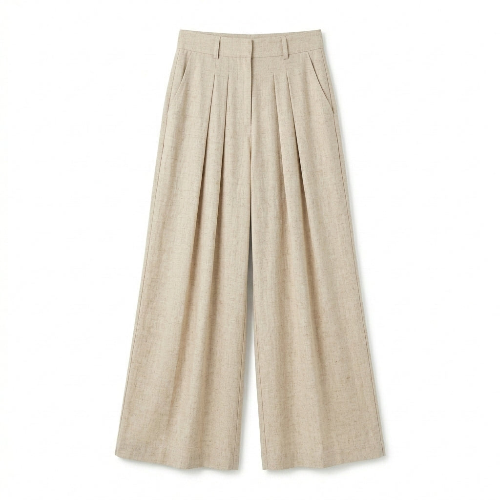 Cotyviux™ Women’s Pleated Wide-Leg Pants – High-Waisted Summer Trousers, Lightweight Office Pants & Dressy Casual Slacks